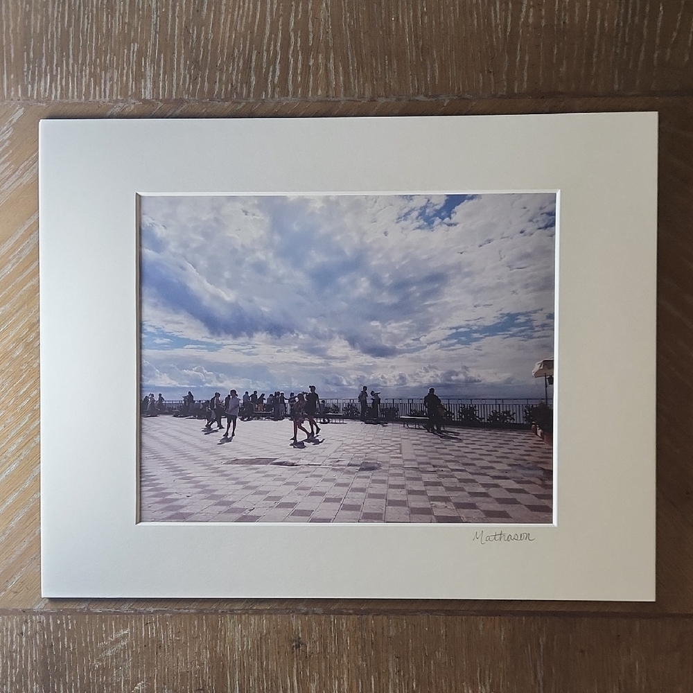 Matted Photography "Piazza in Taormina, Sicily" by Butterfly Rising Designs